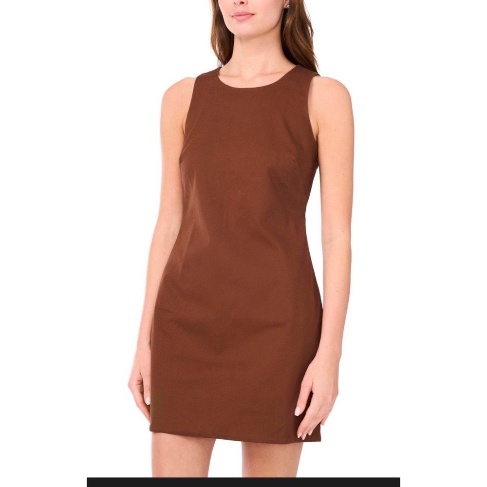 1.STATE Mini Dress Womens XL New Chocolate Open Back Tie Sleeveless MSRP $109